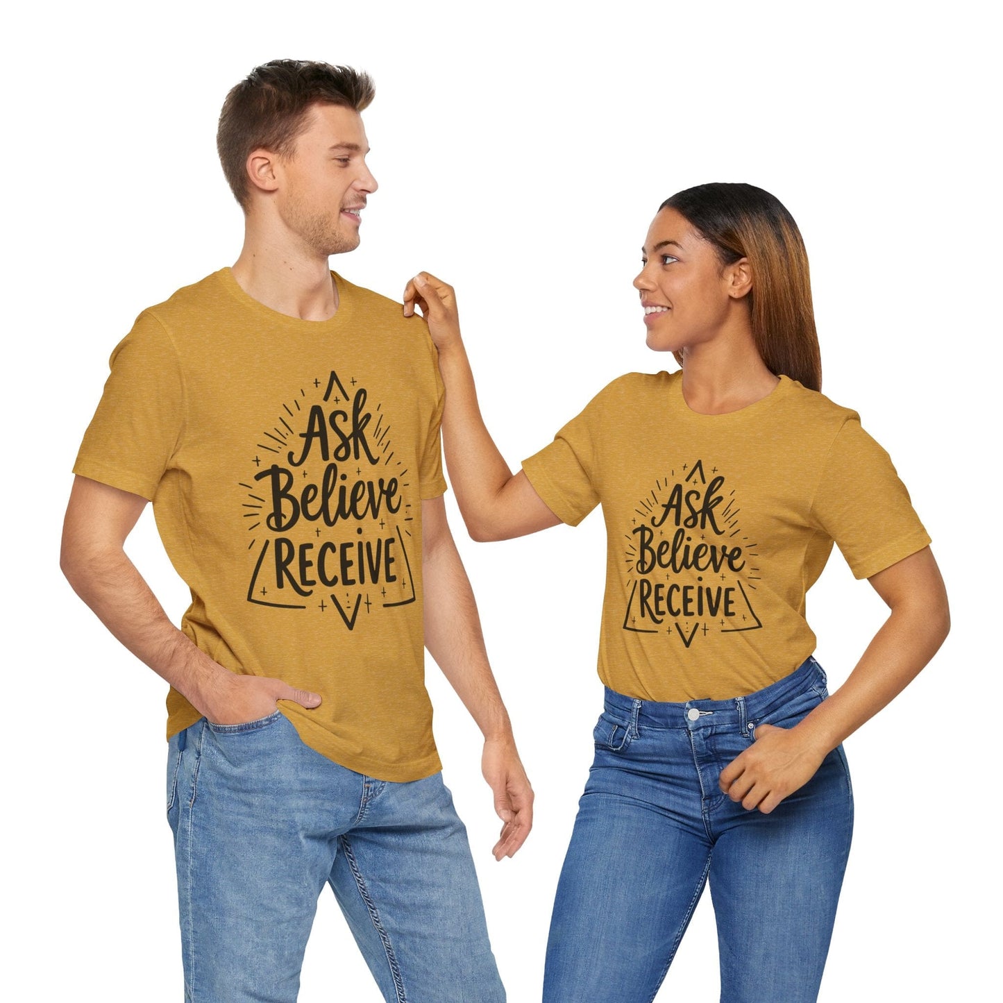 Motivational Unisex Tee - 'Ask Believe Receive' Inspirational Shirt