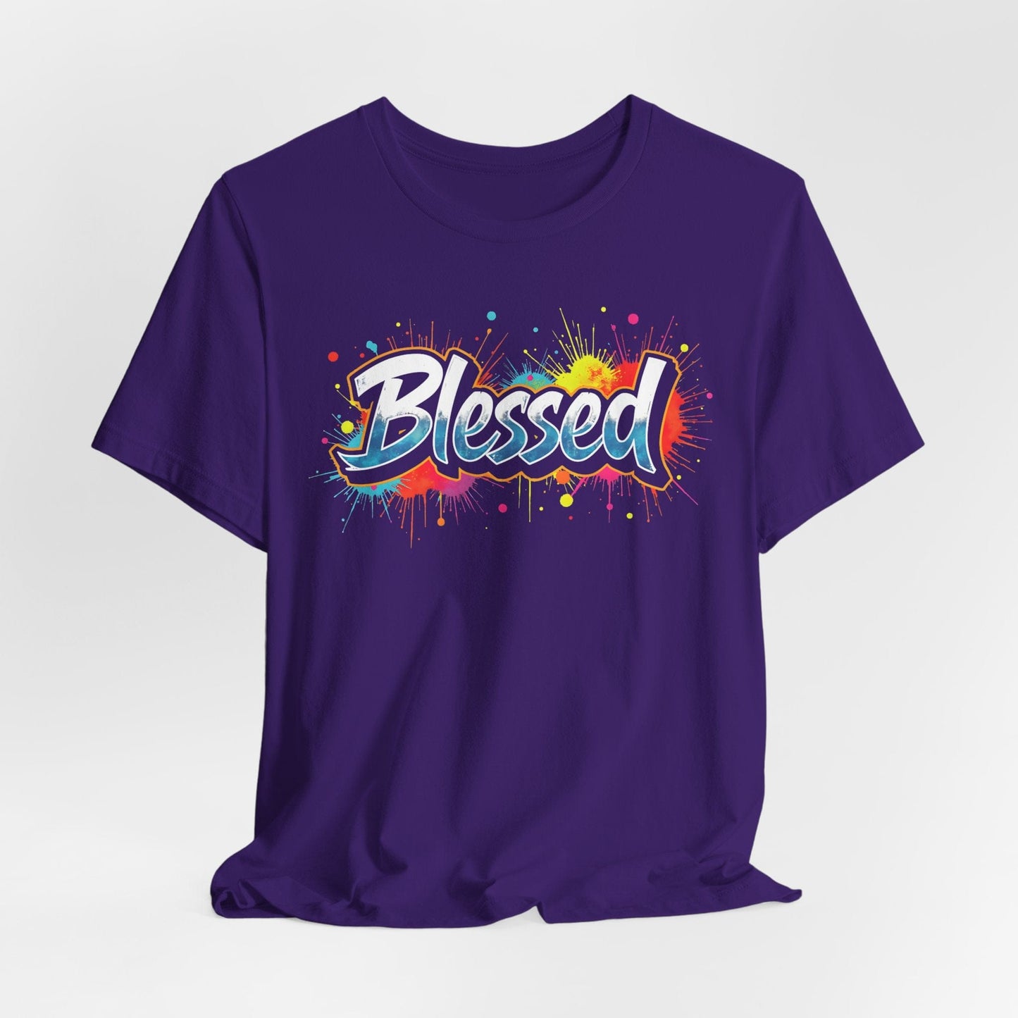 Blessed - Jersey Short Sleeve T-Shirt - Colorful Positive Vibes T-Shirt