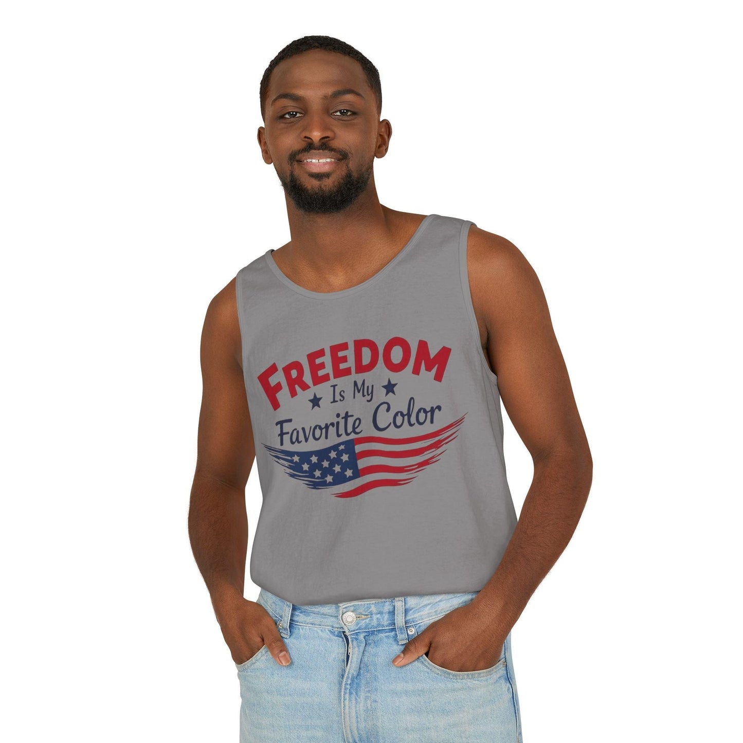 Freedom Is My Favorite Color Tank Top | Patriotic & Bold Design