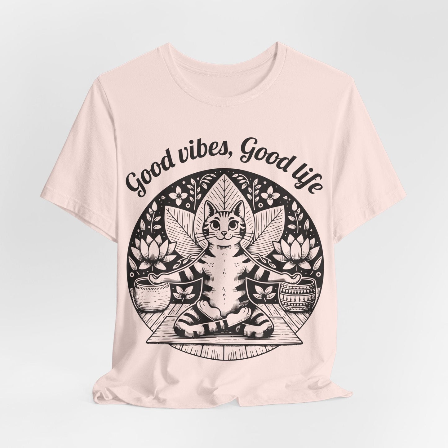 Good Vibes, Good Life Cat Tee | Fun & Positive Style