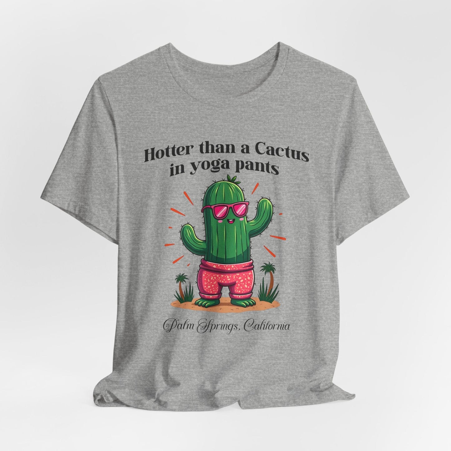 Cactus Yoga Tee - Fun Unisex Short Sleeve Shirt for Palm Springs Lovers