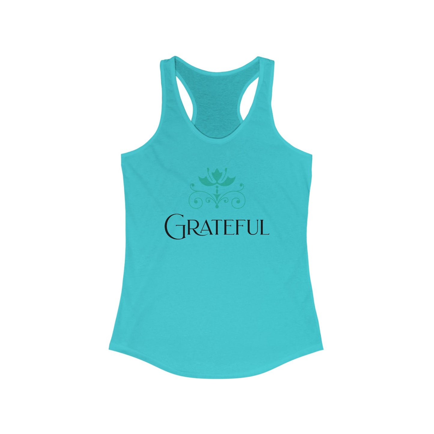Grateful Women's Ideal Racerback Tank Top | Comfortable & Positive