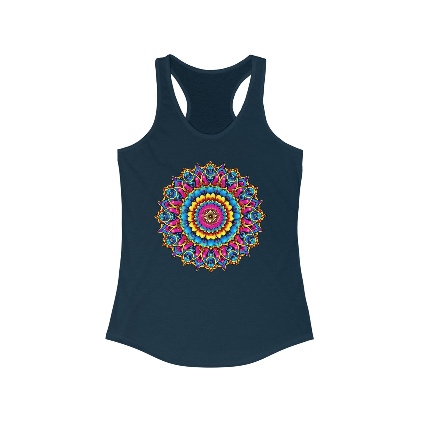 Colorful Mandala Women's Racerback Tank Top – Perfect for Summer Yoga & Outdoor Activities