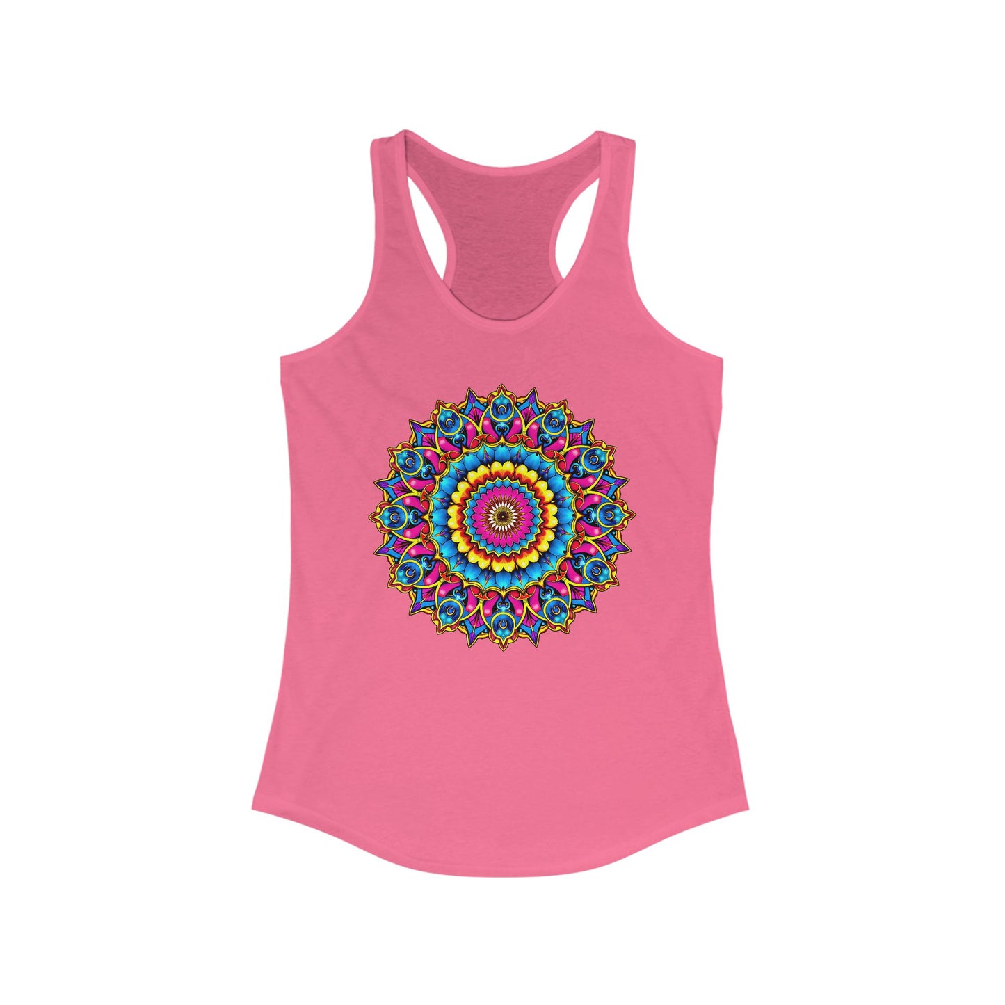 Colorful Mandala Women's Racerback Tank Top – Perfect for Summer Yoga & Outdoor Activities