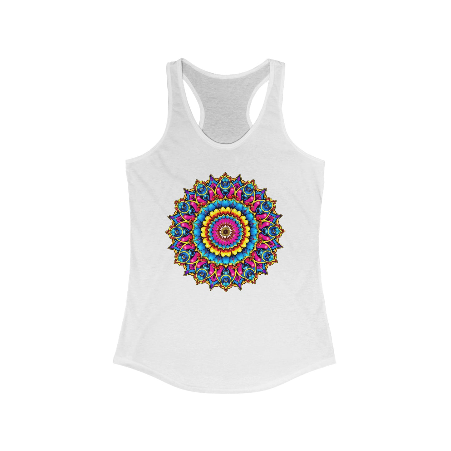 Colorful Mandala Women's Racerback Tank Top – Perfect for Summer Yoga & Outdoor Activities