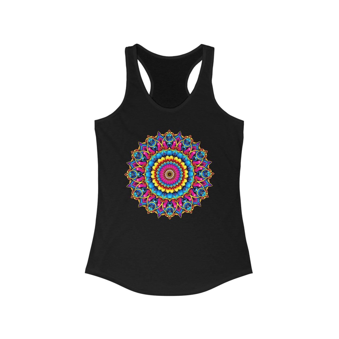 Colorful Mandala Women's Racerback Tank Top – Perfect for Summer Yoga & Outdoor Activities