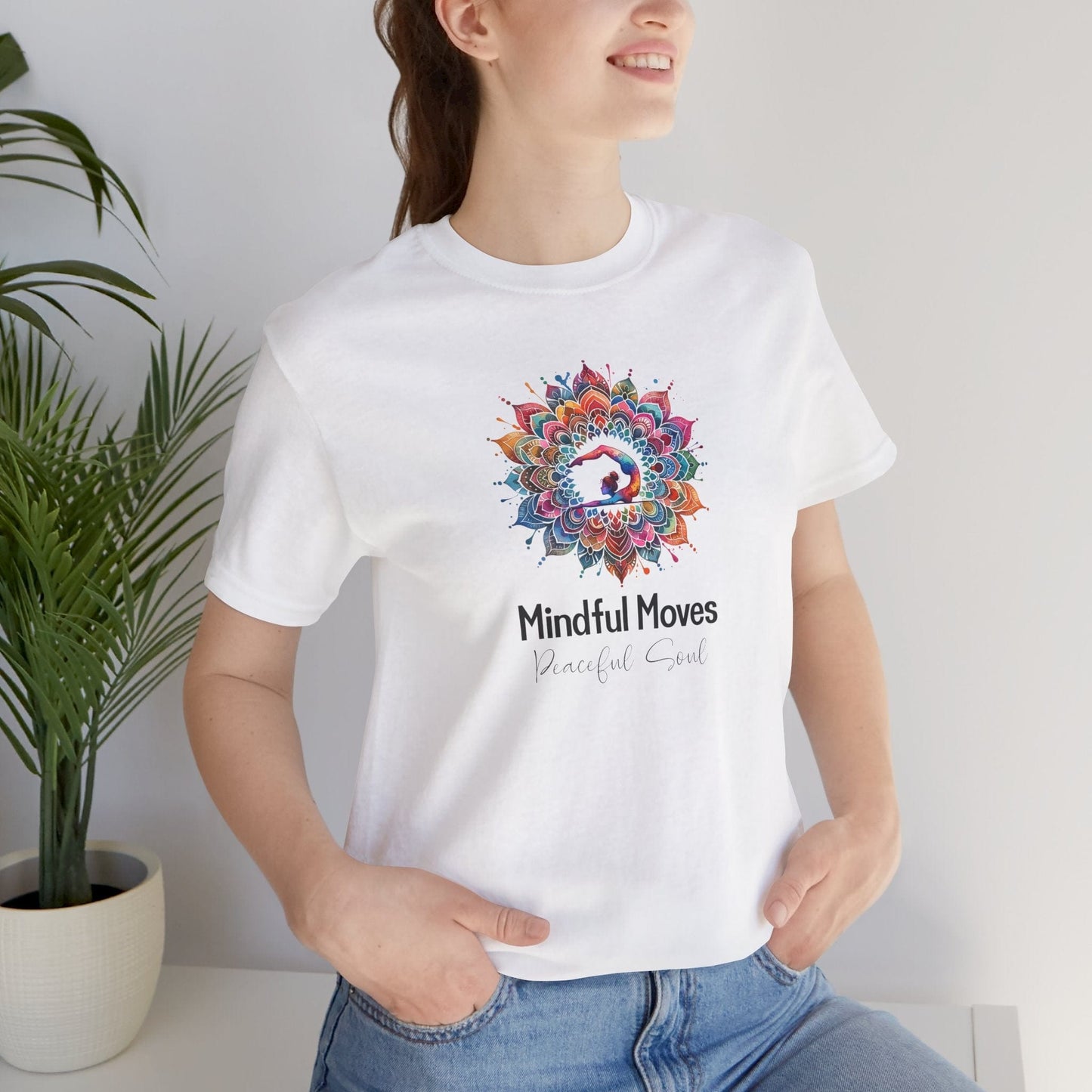 Yoga Tee - Mindful Moves, Peaceful Soul Design