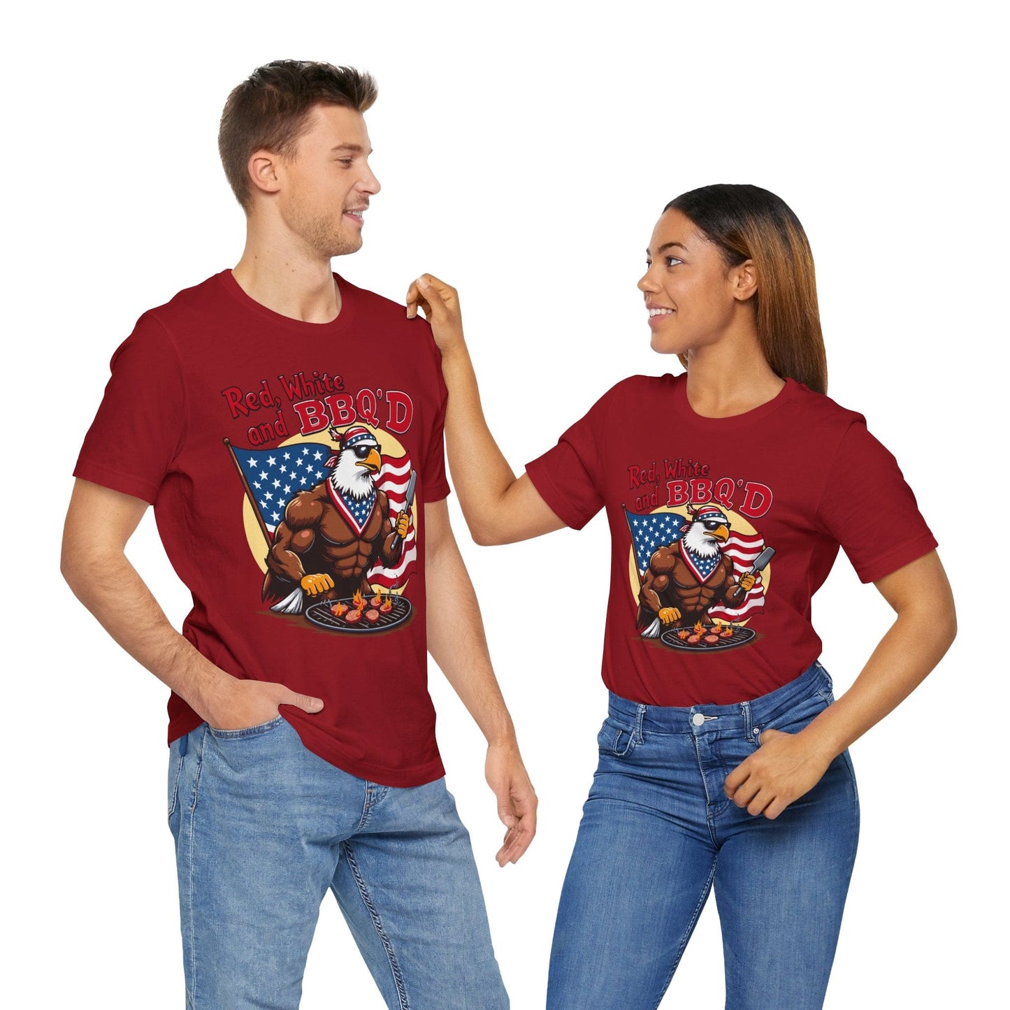 Patriotic BBQ Eagle T-Shirt | Red, White, and BBQ'D