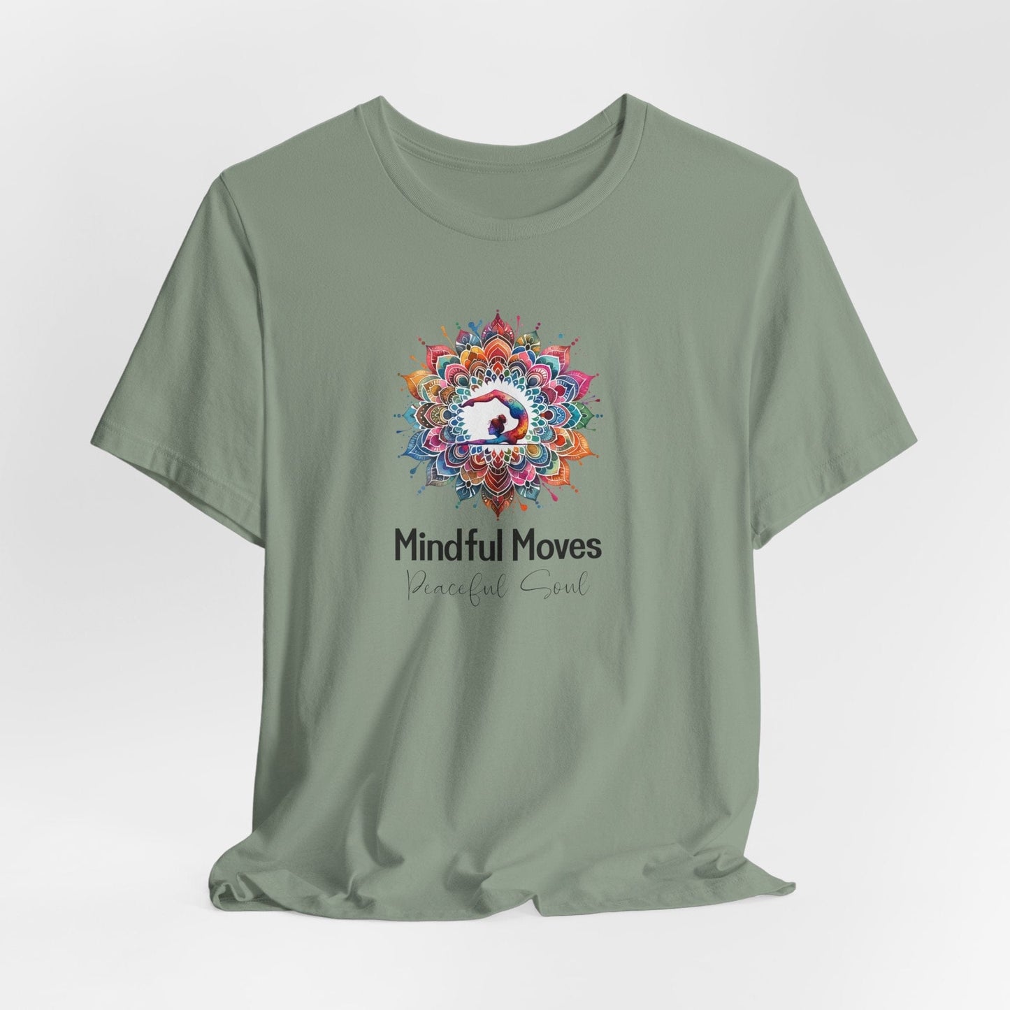 Yoga Tee - Mindful Moves, Peaceful Soul Design
