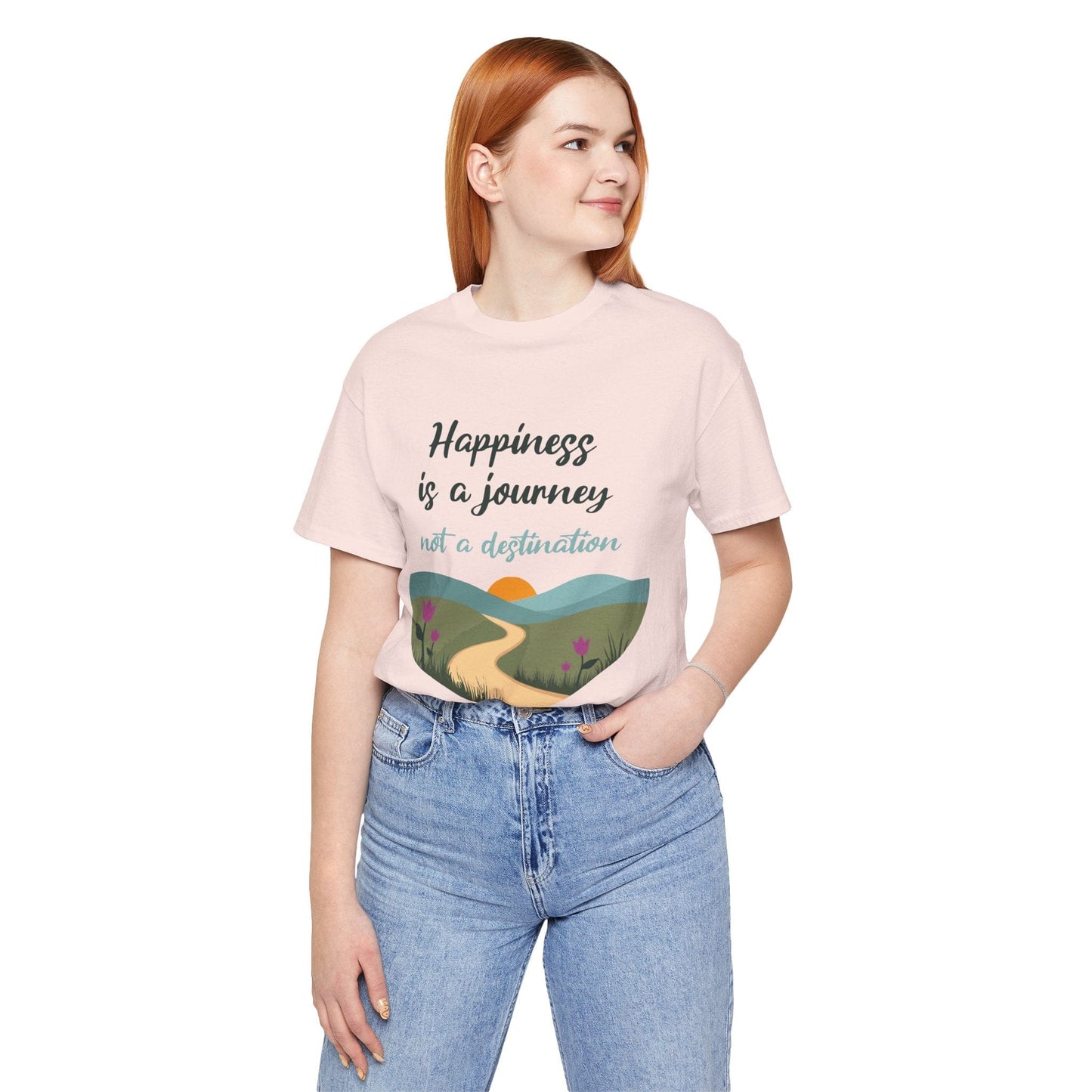 Happiness Journey Unisex Tee - Inspirational Short Sleeve Shirt