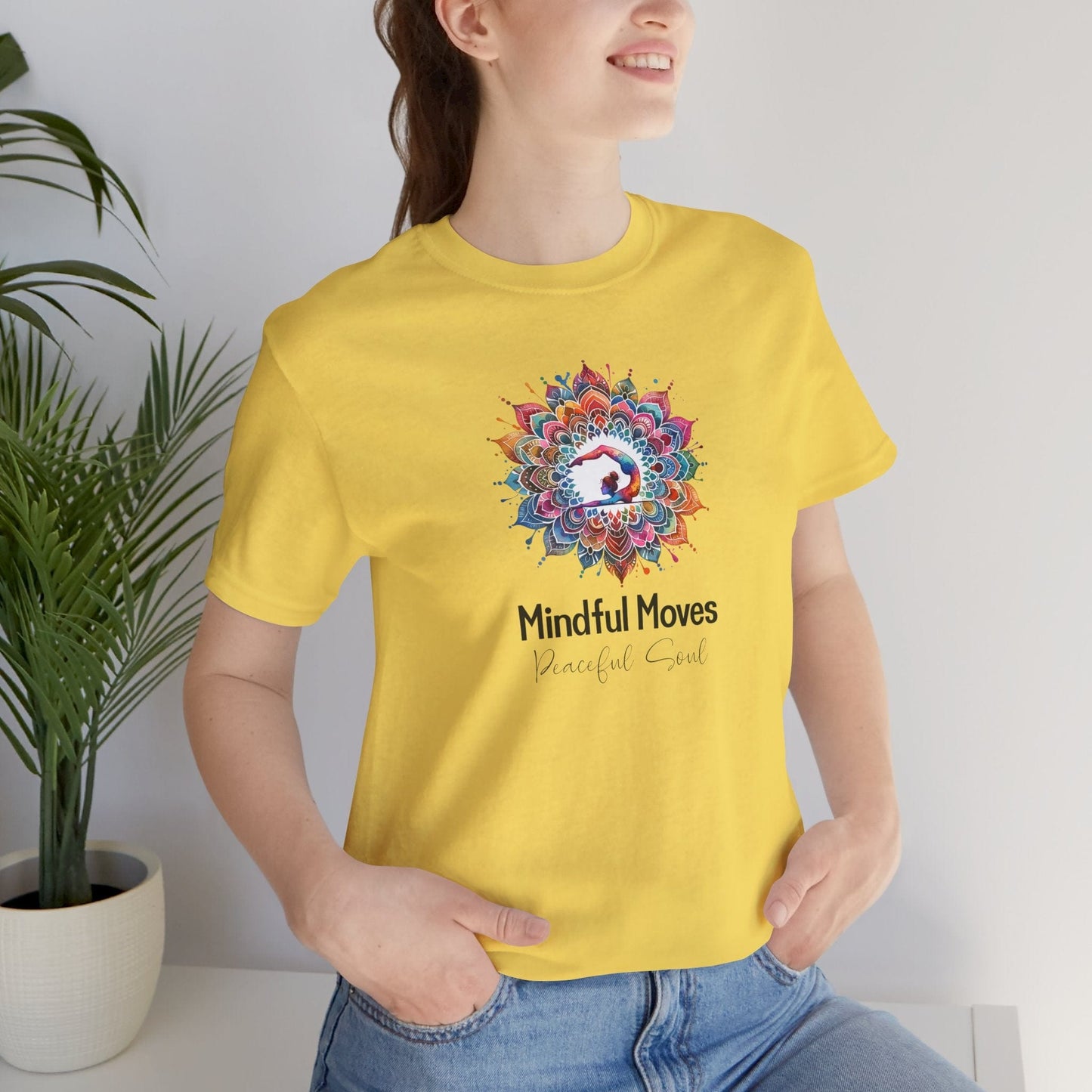 Yoga Tee - Mindful Moves, Peaceful Soul Design