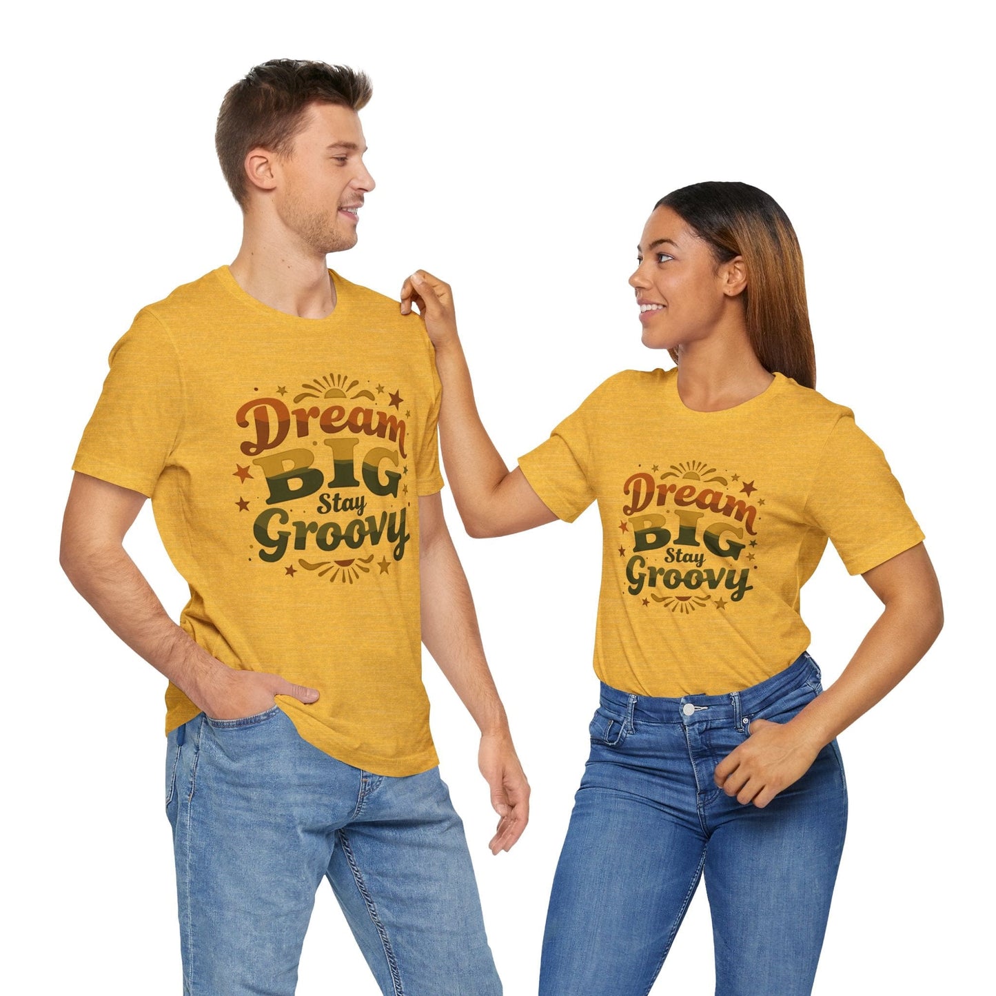 Dream Big Stay Groovy Unisex Tee | Retro Positive Vibes