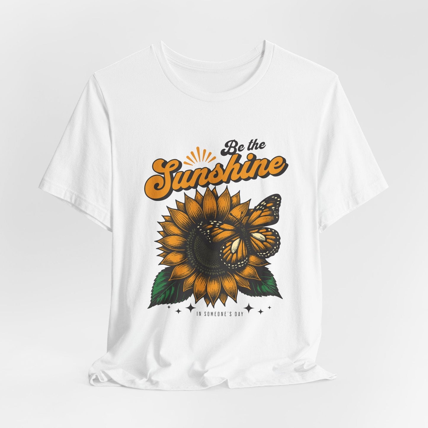 "Be the Sunshine" Sunflower Unisex Tee | Inspirational Floral Shirt