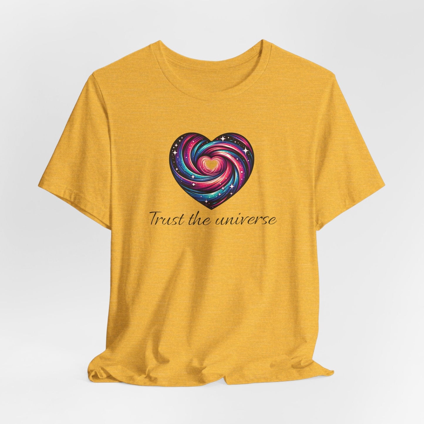 Trust the Universe Unisex Jersey Tee - Inspirational Cosmic Heart Design