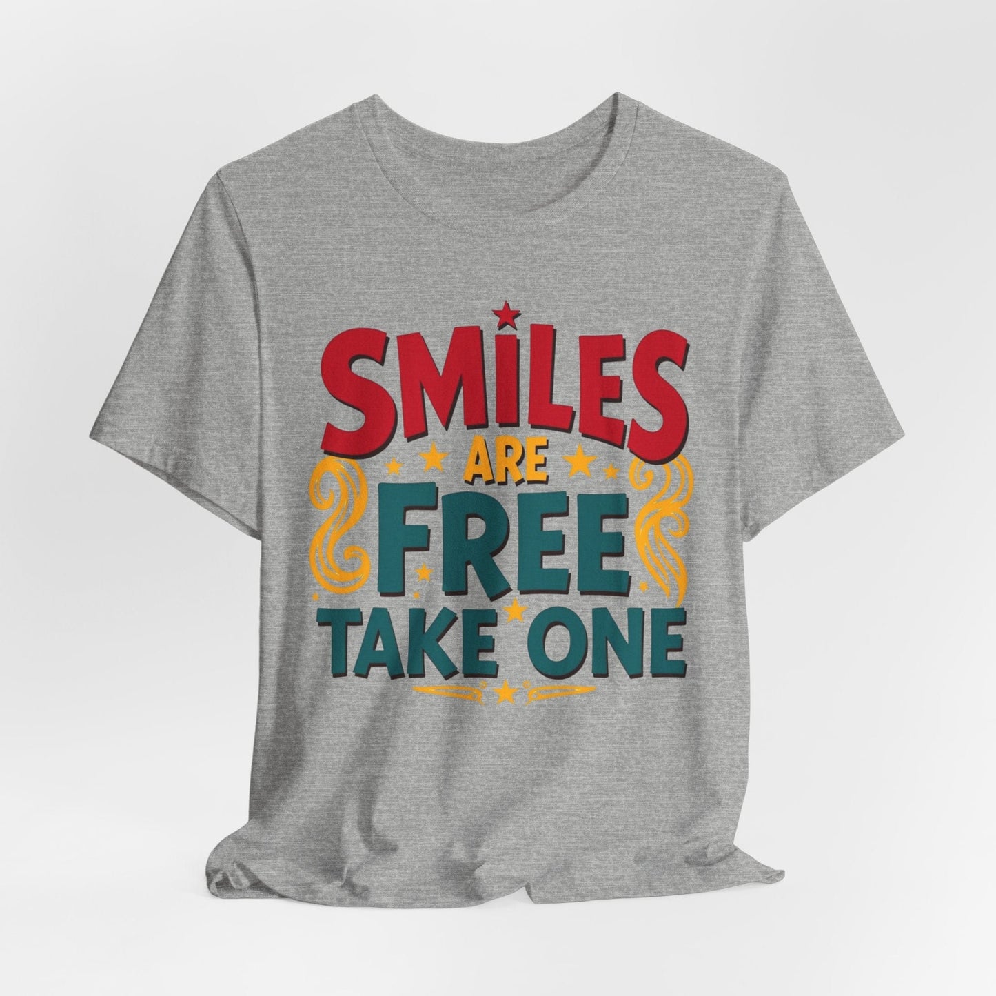 Unisex Smiles Are Free Tee - Comfortable Casual Shirt for Joyful Moments