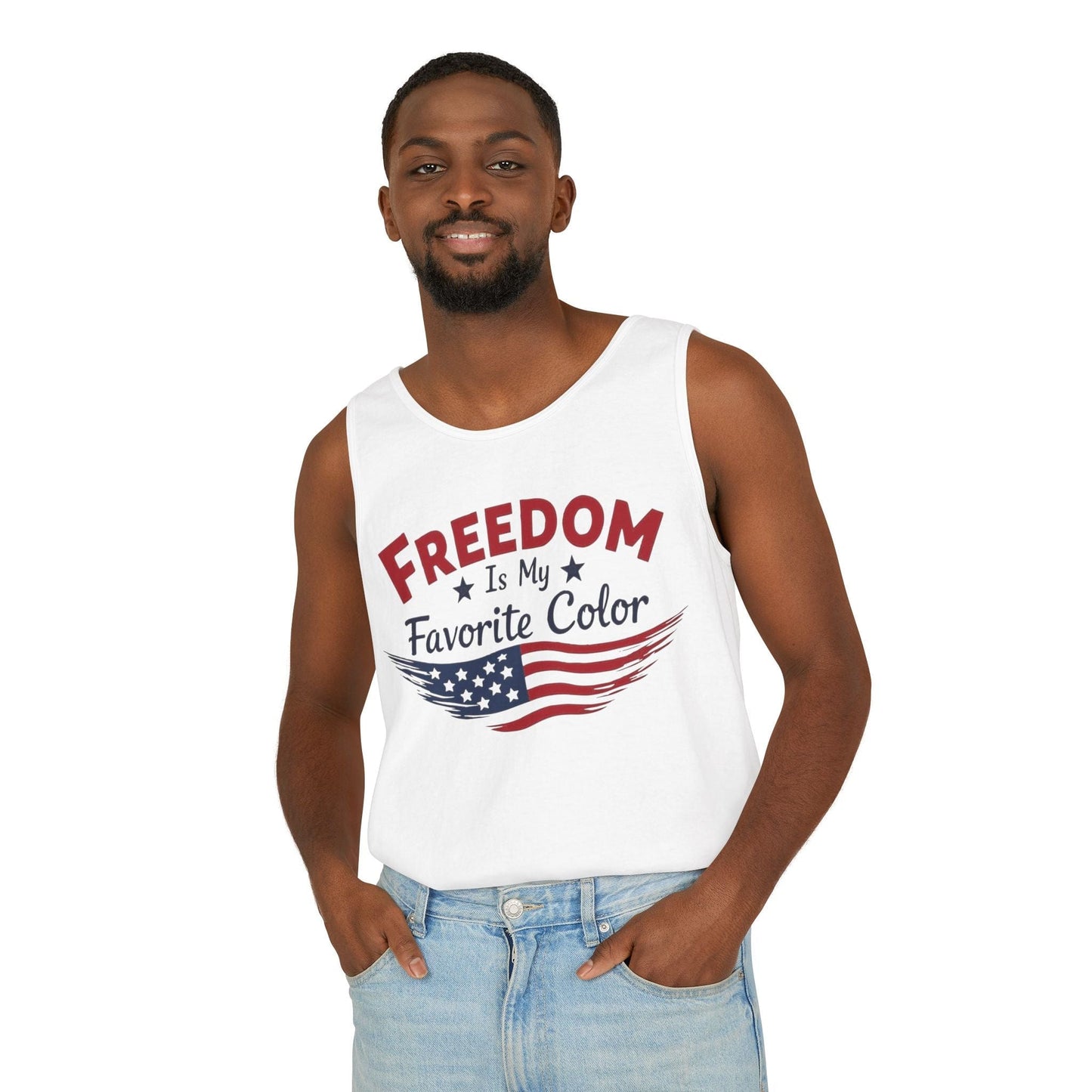 Freedom Is My Favorite Color Tank Top | Patriotic & Bold Design