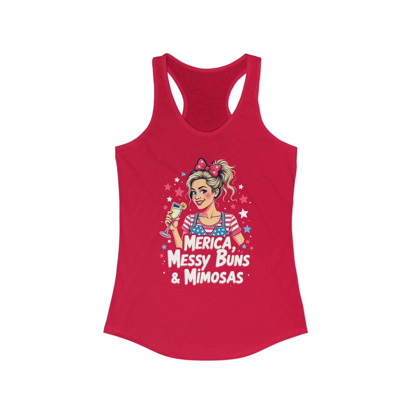 Patriotic Women's Racerback Tank | 'Merica, Messy Buns & Mimosas