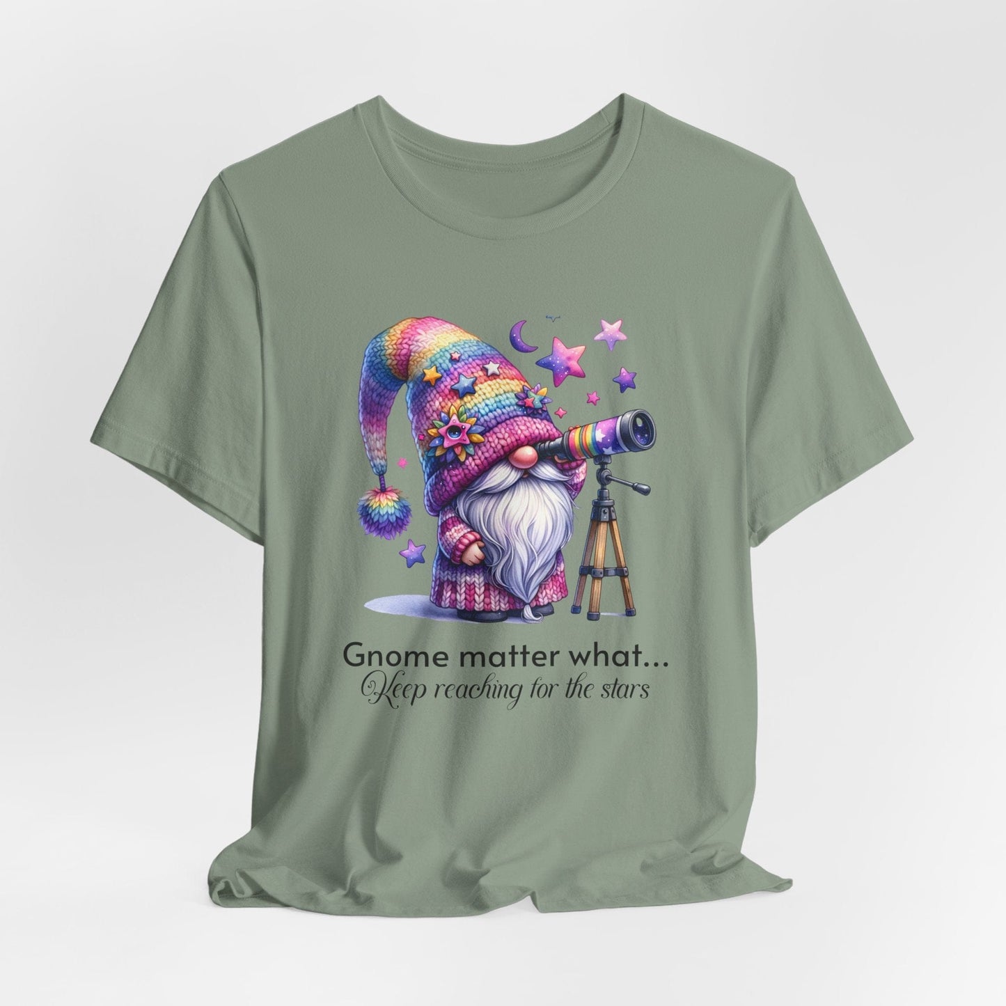 T-Shirt Gnome Matter What Keep Reaching for the Stars