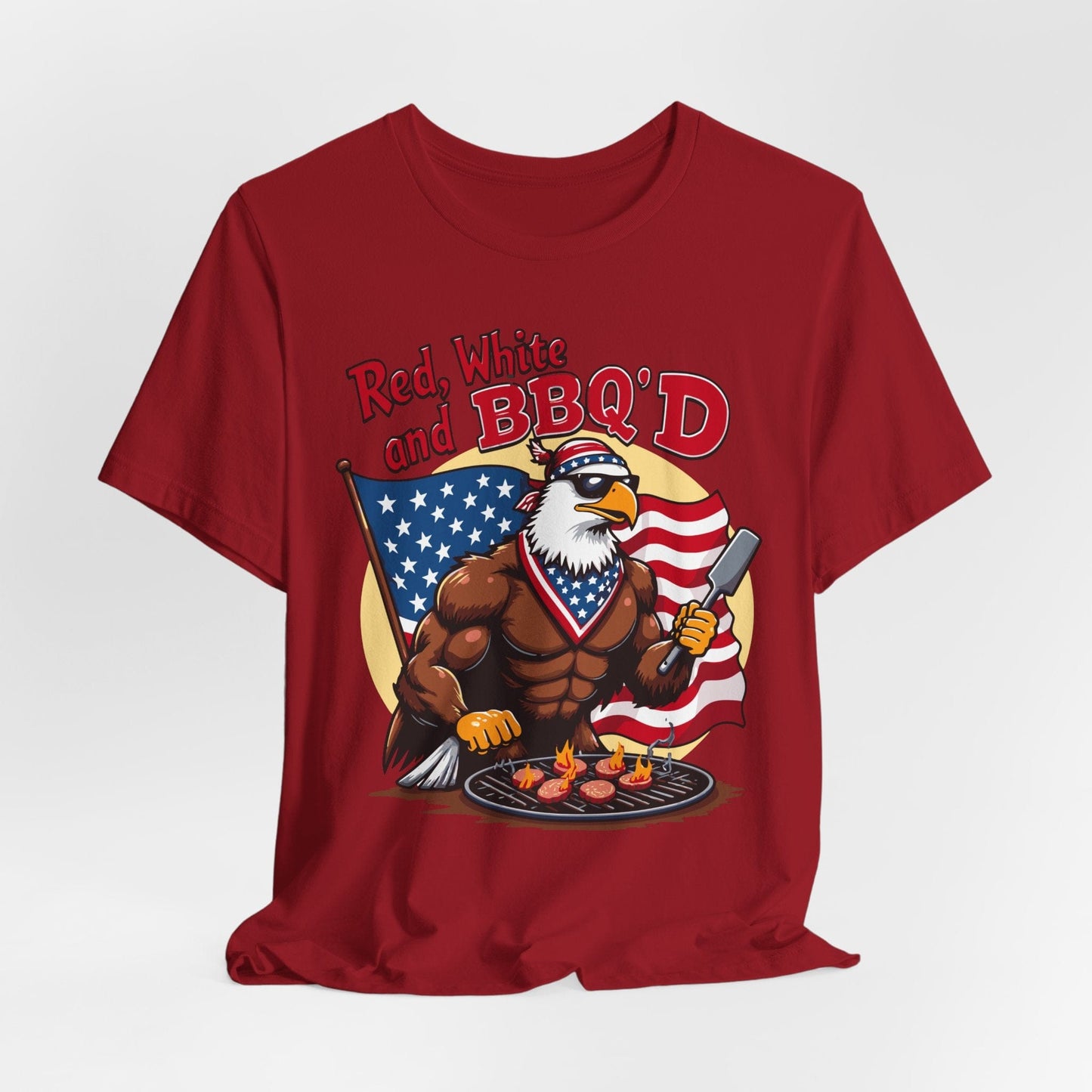 Patriotic BBQ Eagle T-Shirt | Red, White, and BBQ'D