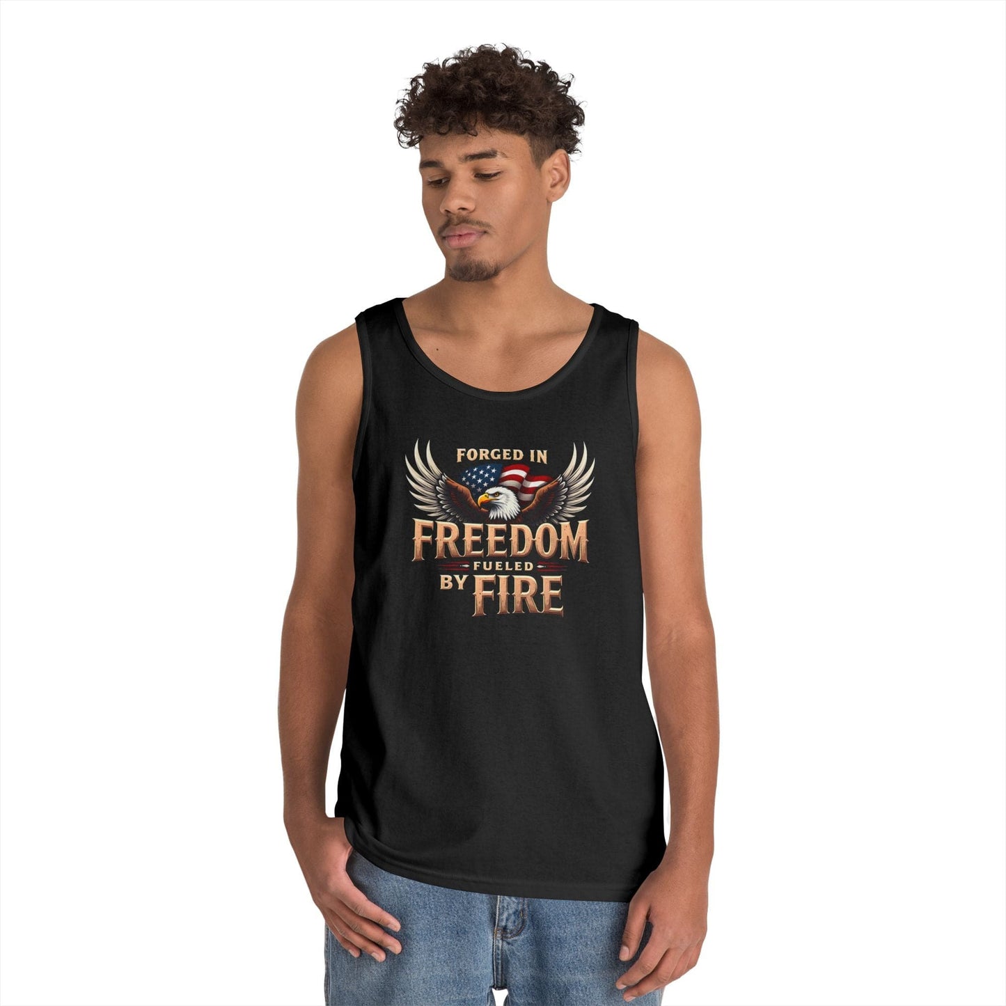 Freedom Fueled Fire Unisex Tank | Bold & Empowering Design