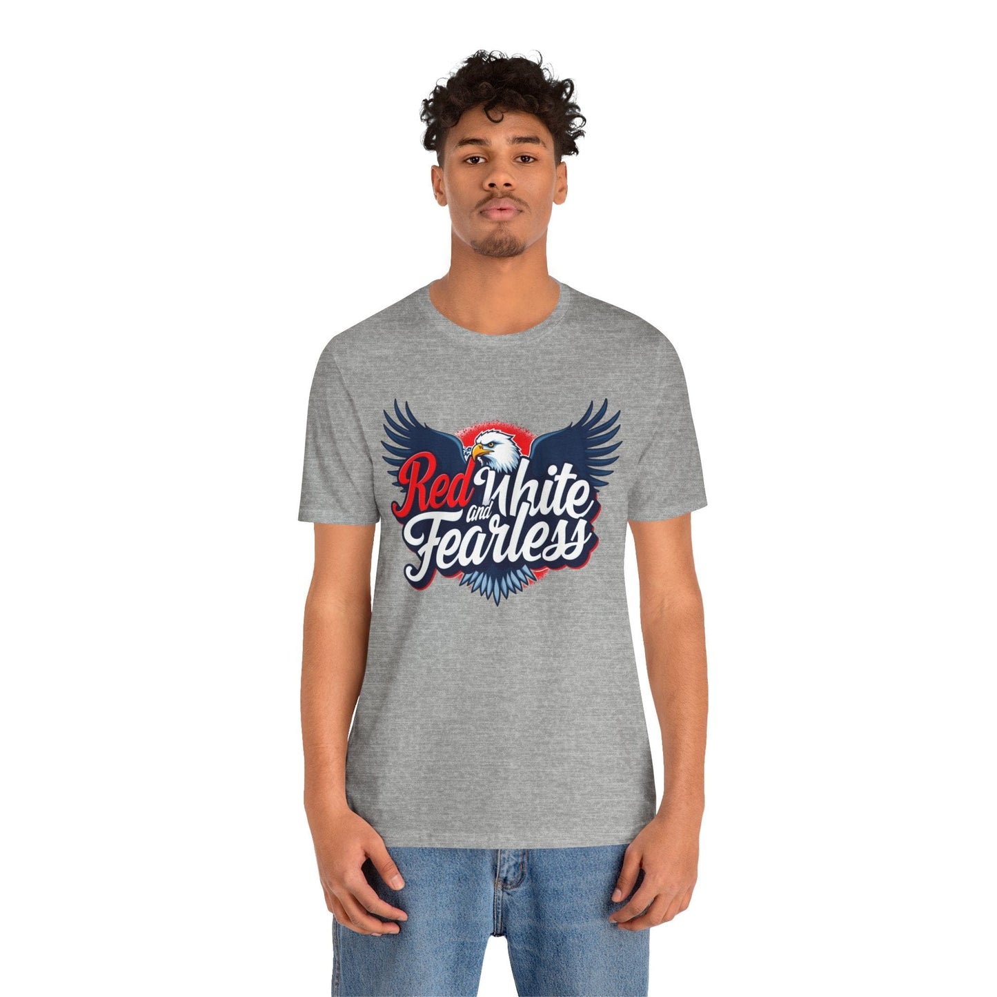 Red, White, and Fearless Unisex Jersey Tee for Patriotic Celebrations