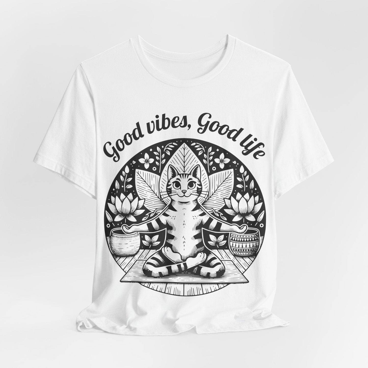 Good Vibes, Good Life Cat Tee | Fun & Positive Style