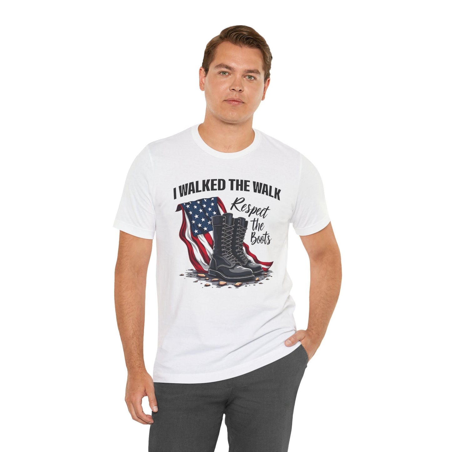 Respect the Boots Graphic T-Shirt for Veterans | Honor & Pride