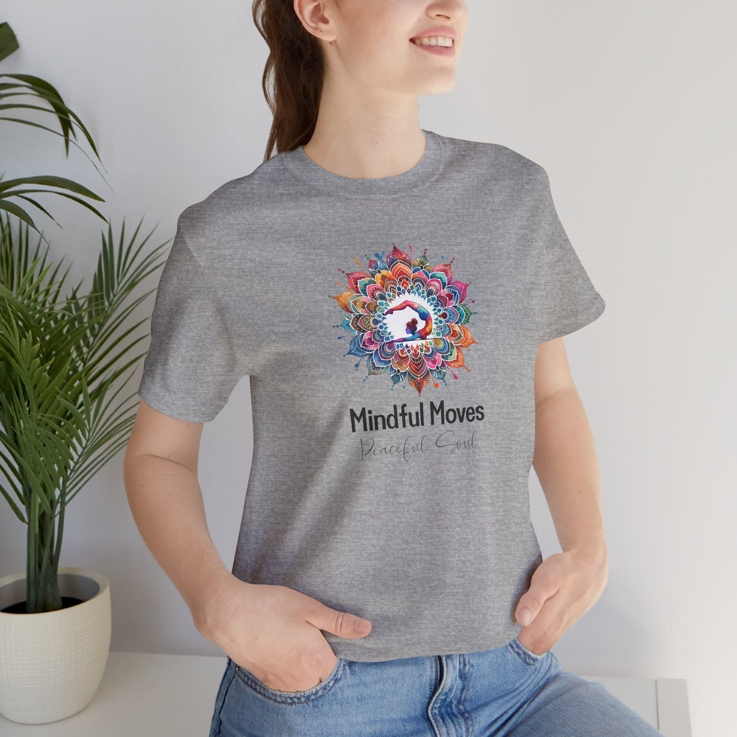Yoga Tee - Mindful Moves, Peaceful Soul Design