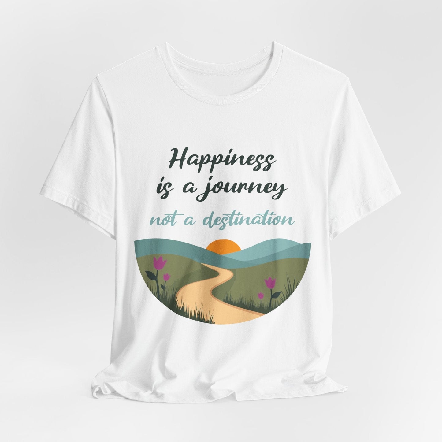 Happiness Journey Unisex Tee - Inspirational Short Sleeve Shirt
