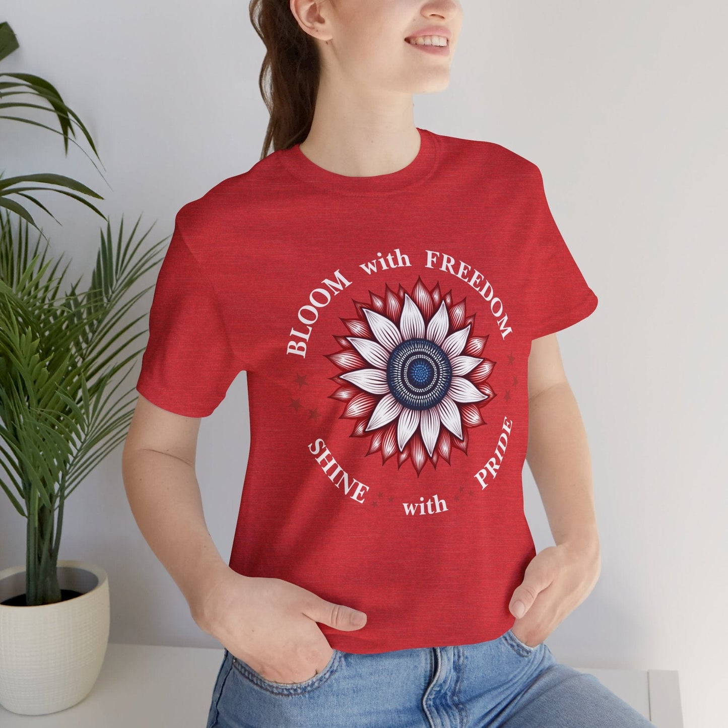 "Bloom with Freedom, Shine with Pride" T-Shirt | Inspirational Design