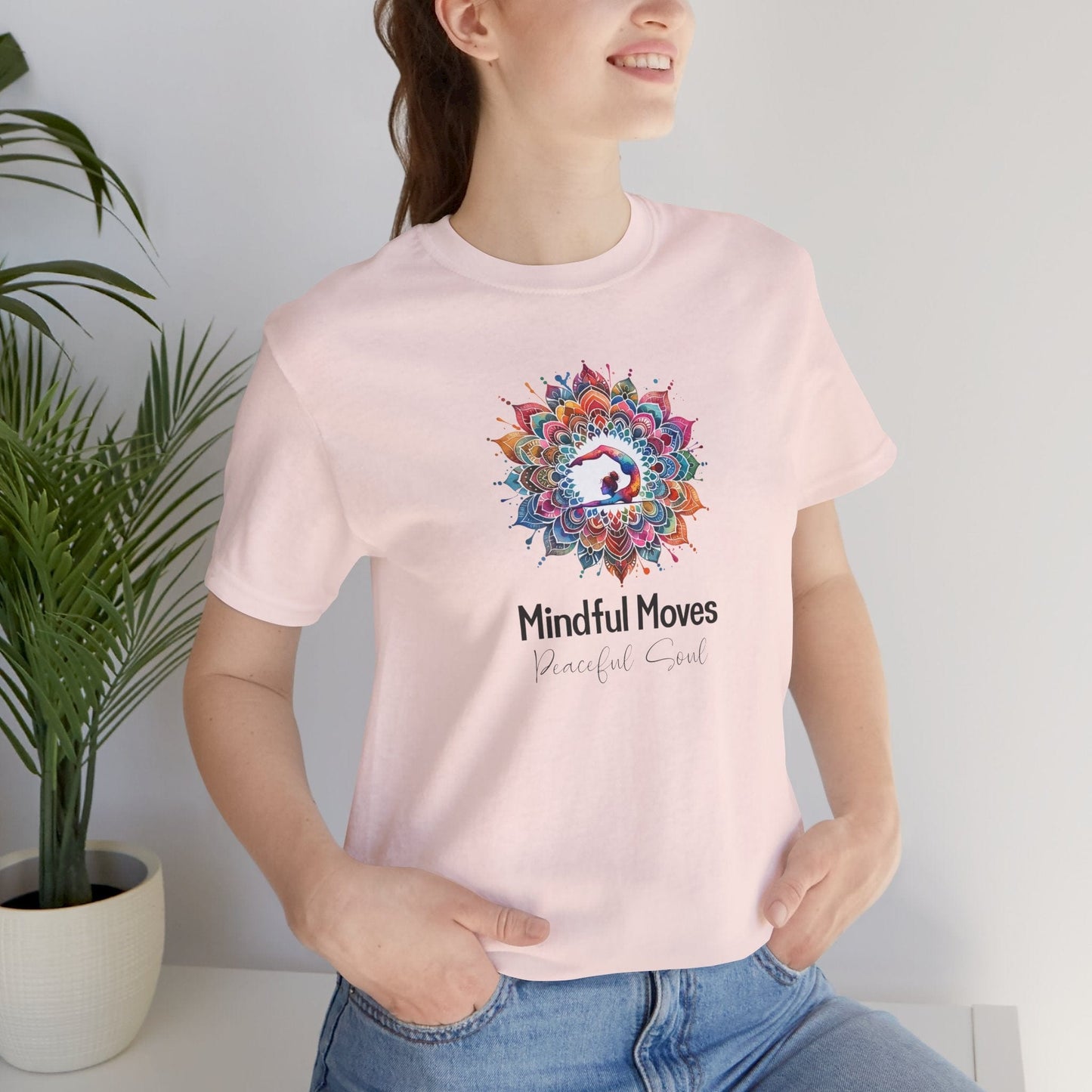 Yoga Tee - Mindful Moves, Peaceful Soul Design