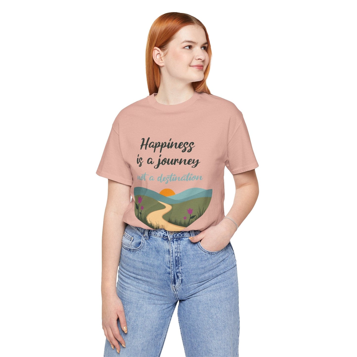 Happiness Journey Unisex Tee - Inspirational Short Sleeve Shirt