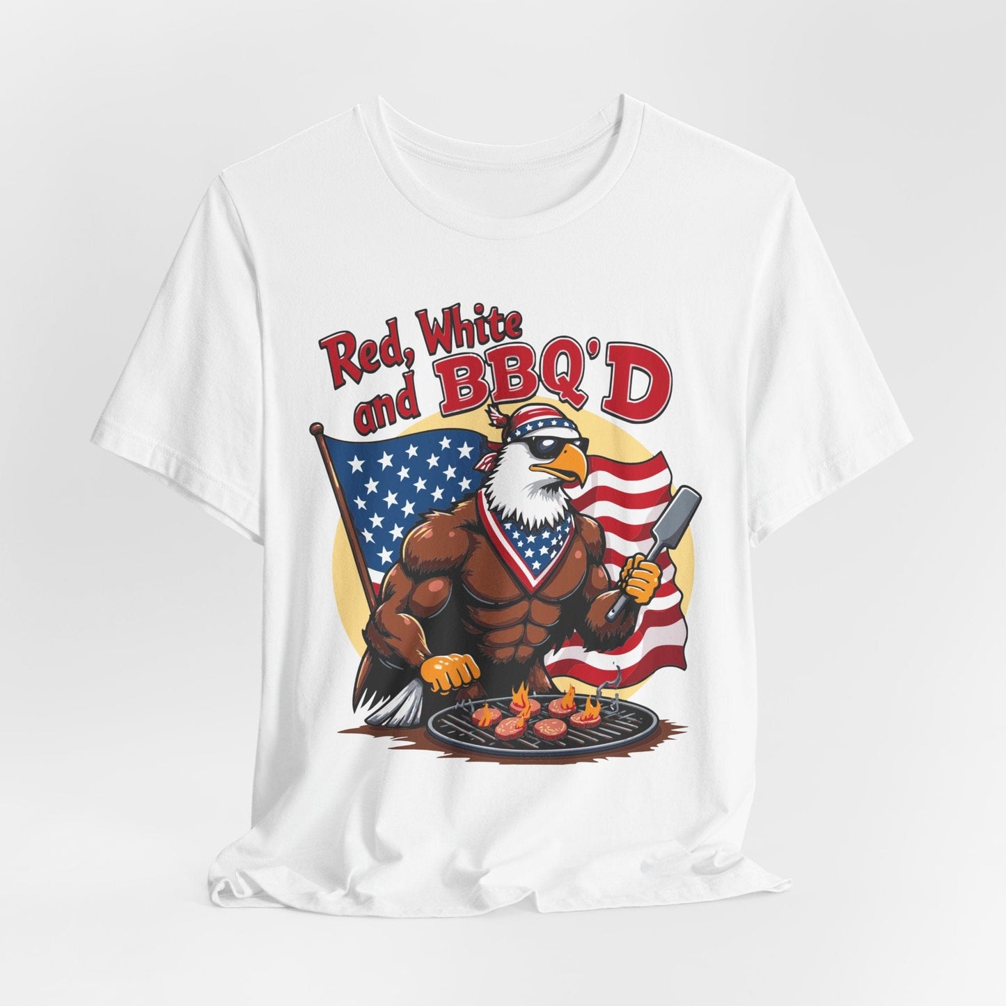 Patriotic BBQ Eagle T-Shirt | Red, White, and BBQ'D