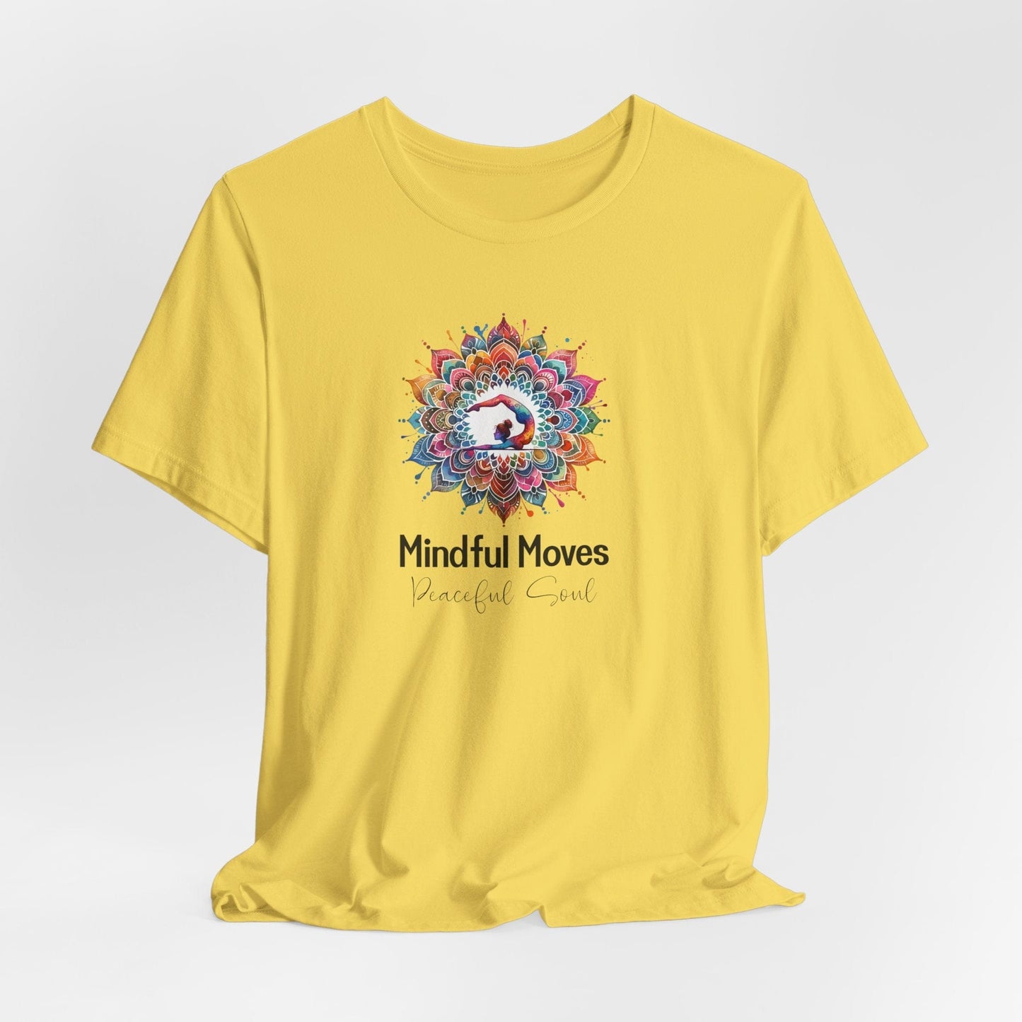 Yoga Tee - Mindful Moves, Peaceful Soul Design