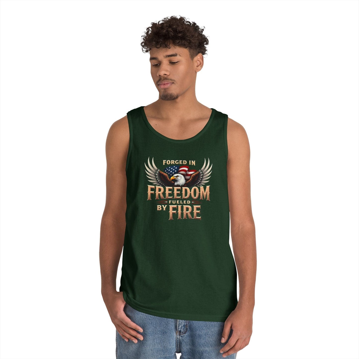 Freedom Fueled Fire Unisex Tank | Bold & Empowering Design