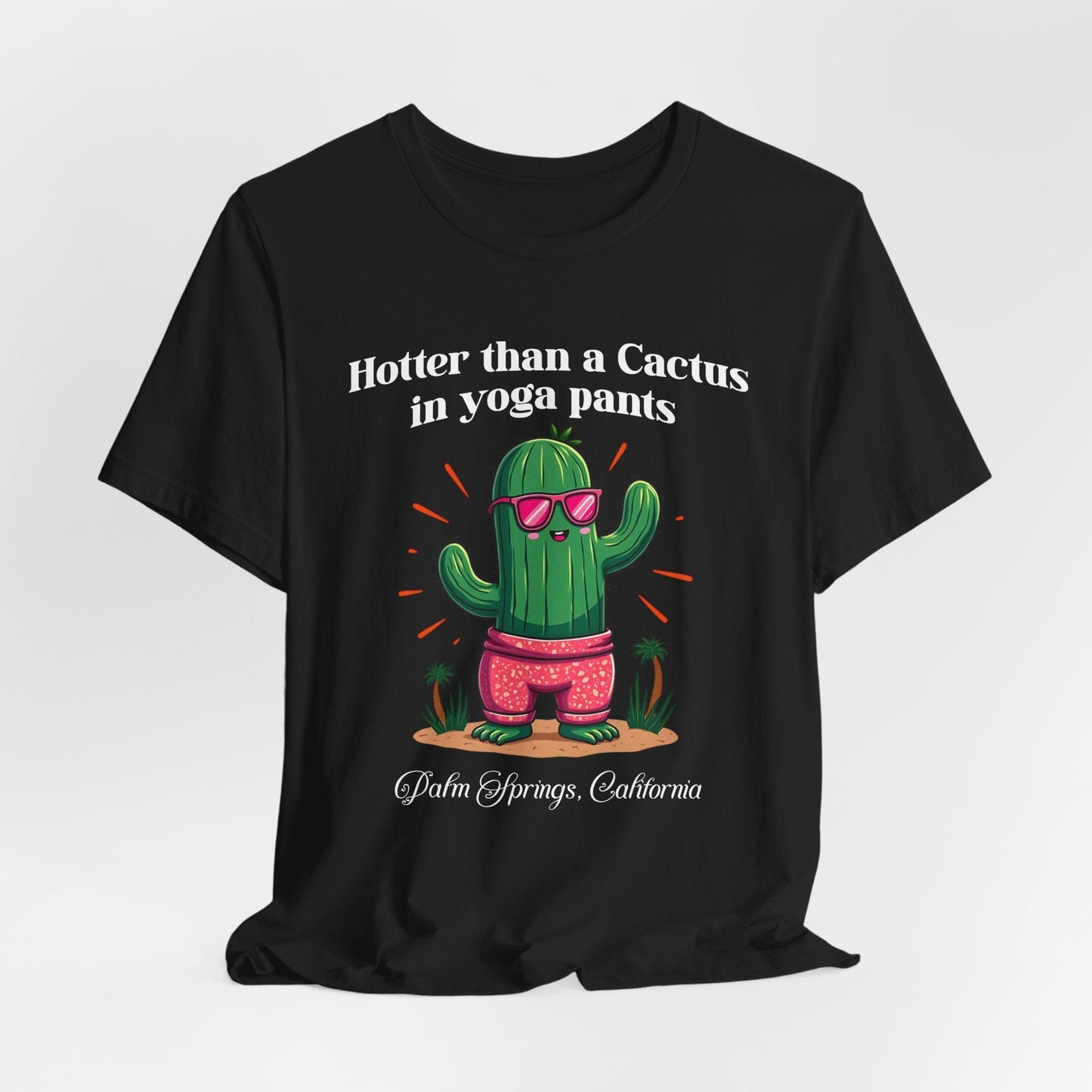 Cactus Yoga Tee - Fun Unisex Short Sleeve Shirt for Palm Springs Lovers