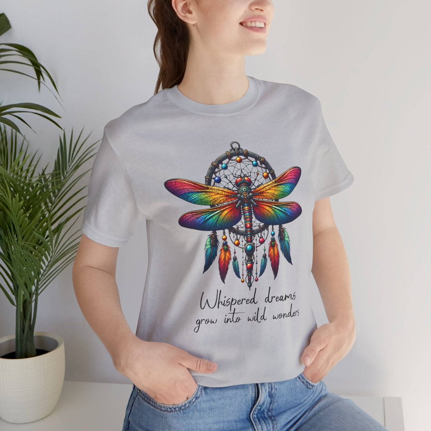 Dreamcatcher Dragonfly Jersey T-Shirt | Boho-Inspired Design