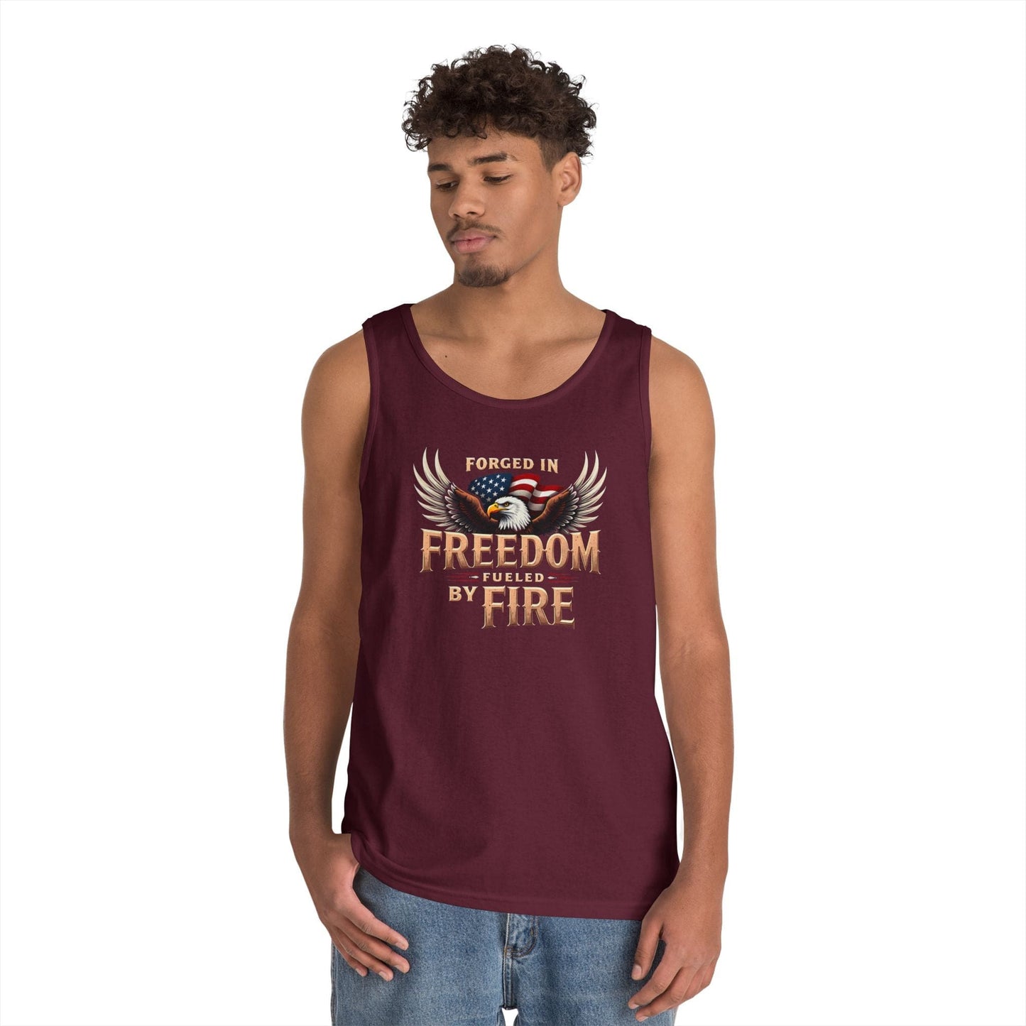 Freedom Fueled Fire Unisex Tank | Bold & Empowering Design