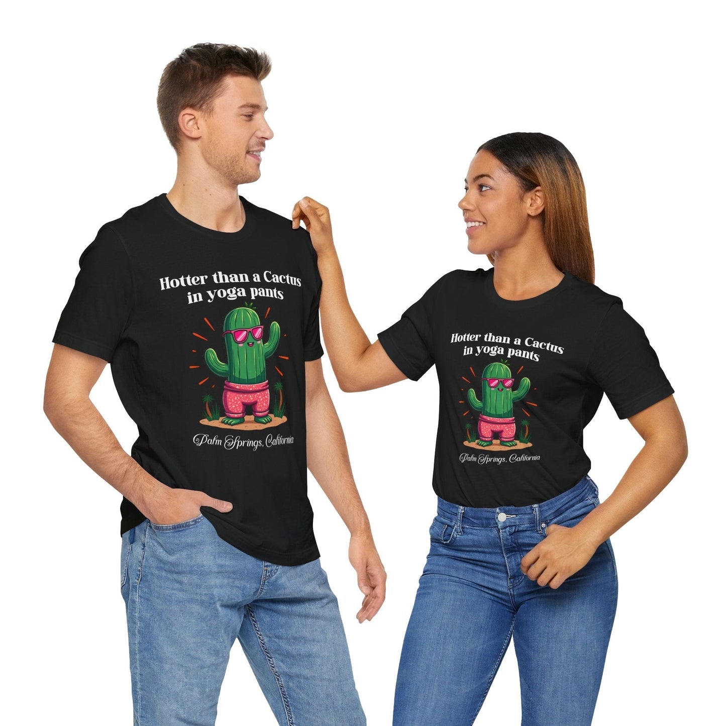 Cactus Yoga Tee - Fun Unisex Short Sleeve Shirt for Palm Springs Lovers