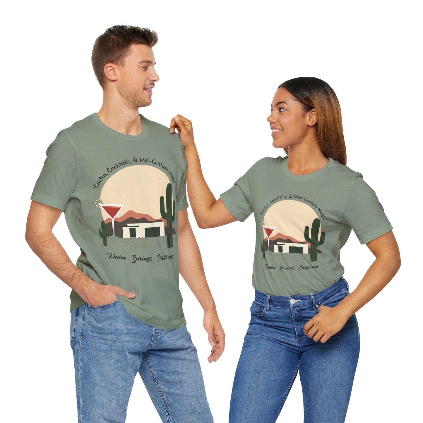 Cactus Cocktails Palm Springs T-Shirt | Retro Desert Design