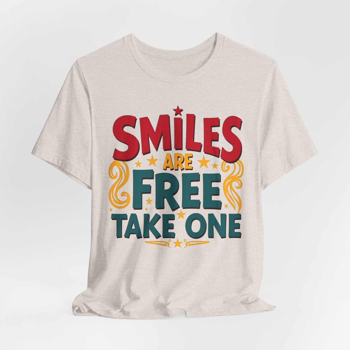 Unisex Smiles Are Free Tee - Comfortable Casual Shirt for Joyful Moments