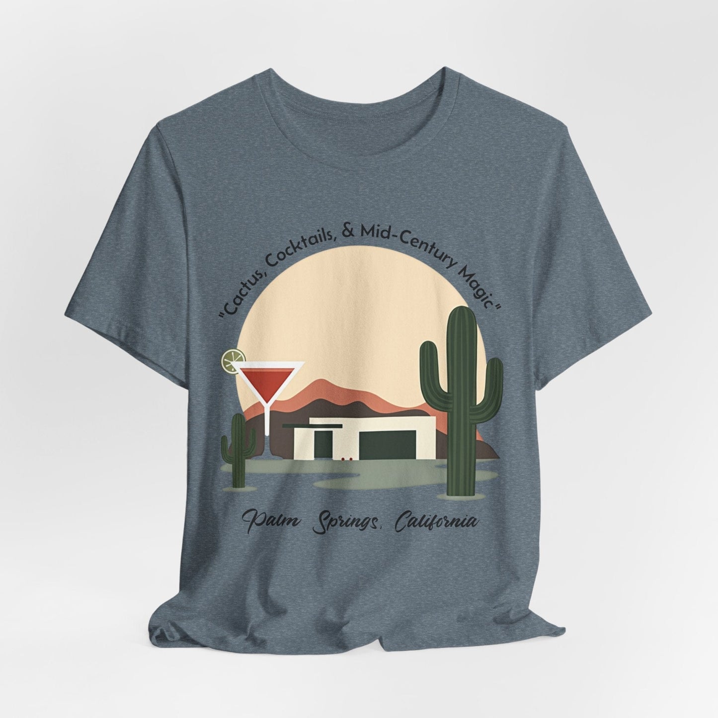 Cactus Cocktails Palm Springs T-Shirt | Retro Desert Design