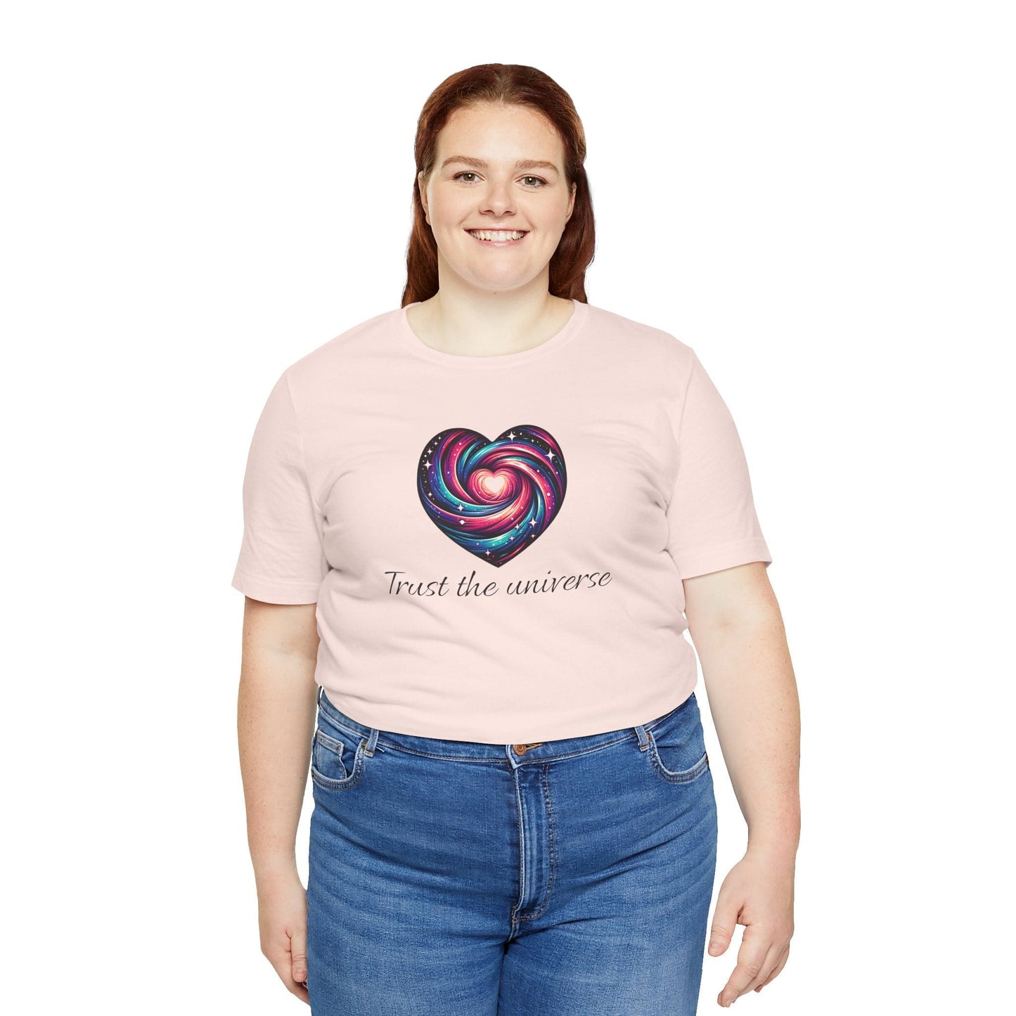 Trust the Universe Unisex Jersey Tee - Inspirational Cosmic Heart Design