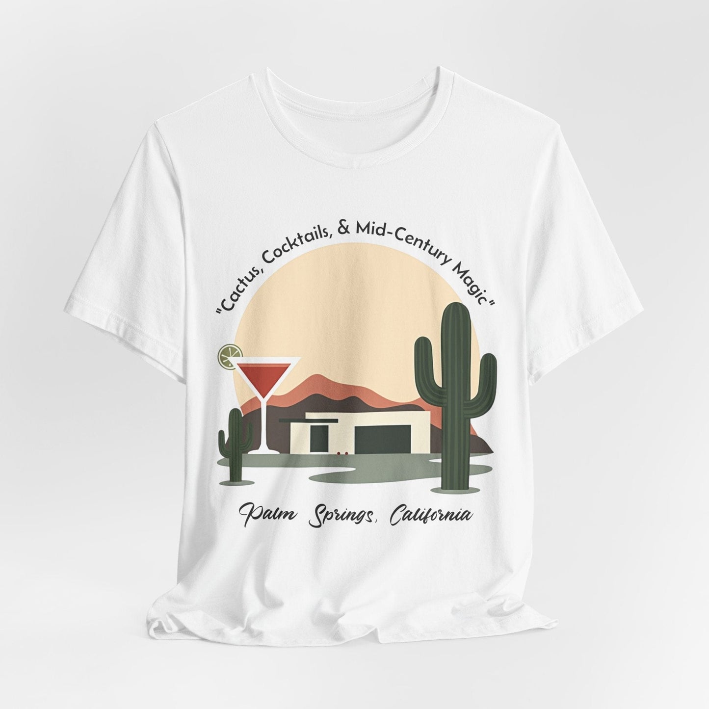 Cactus Cocktails Palm Springs T-Shirt | Retro Desert Design