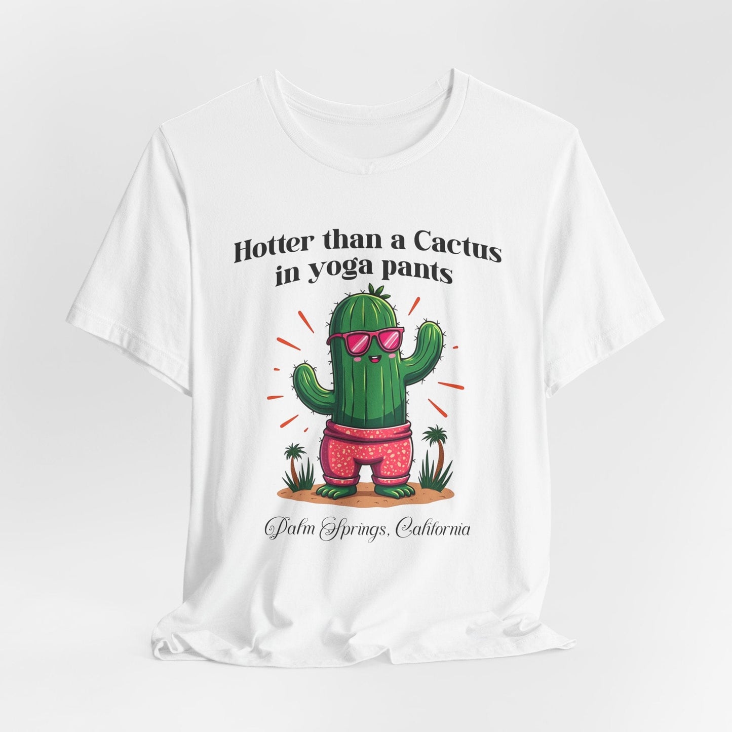 Cactus Yoga Tee - Fun Unisex Short Sleeve Shirt for Palm Springs Lovers