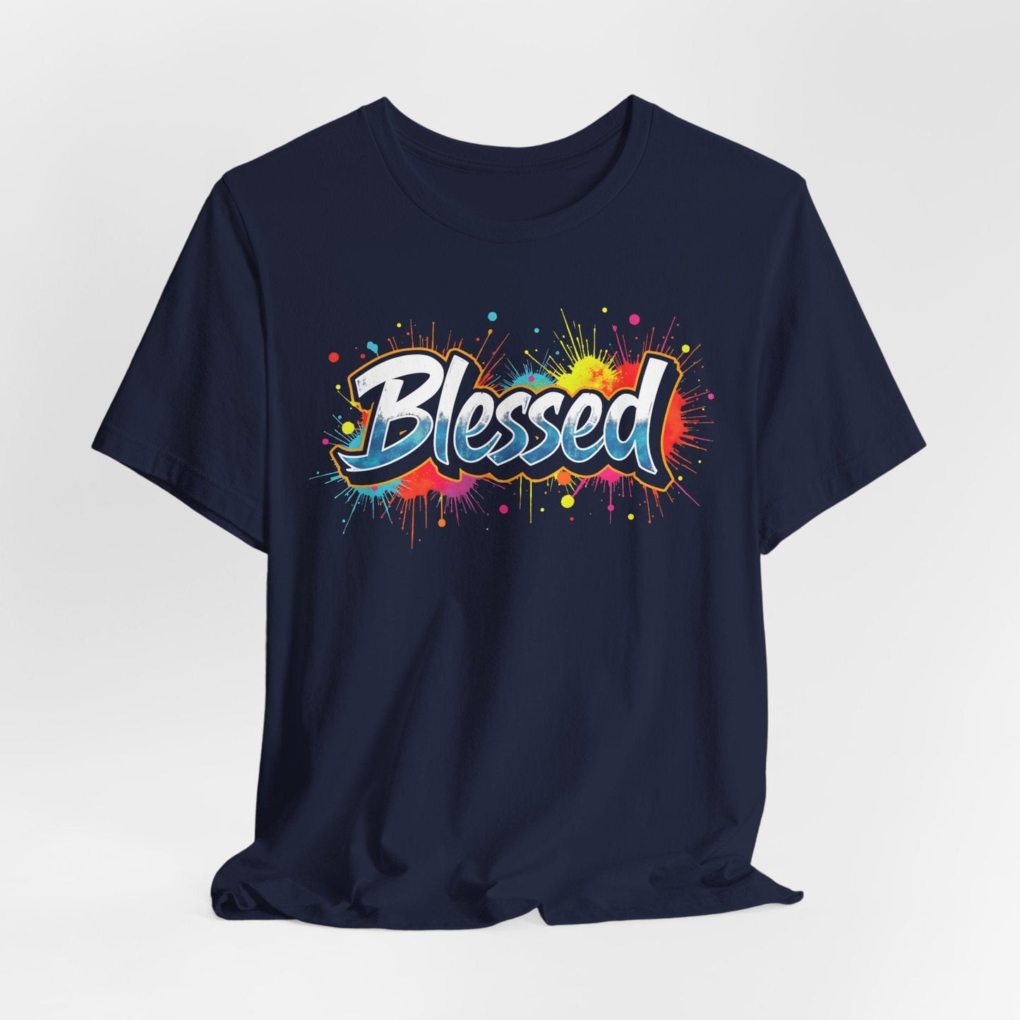 Blessed - Jersey Short Sleeve T-Shirt - Colorful Positive Vibes T-Shirt