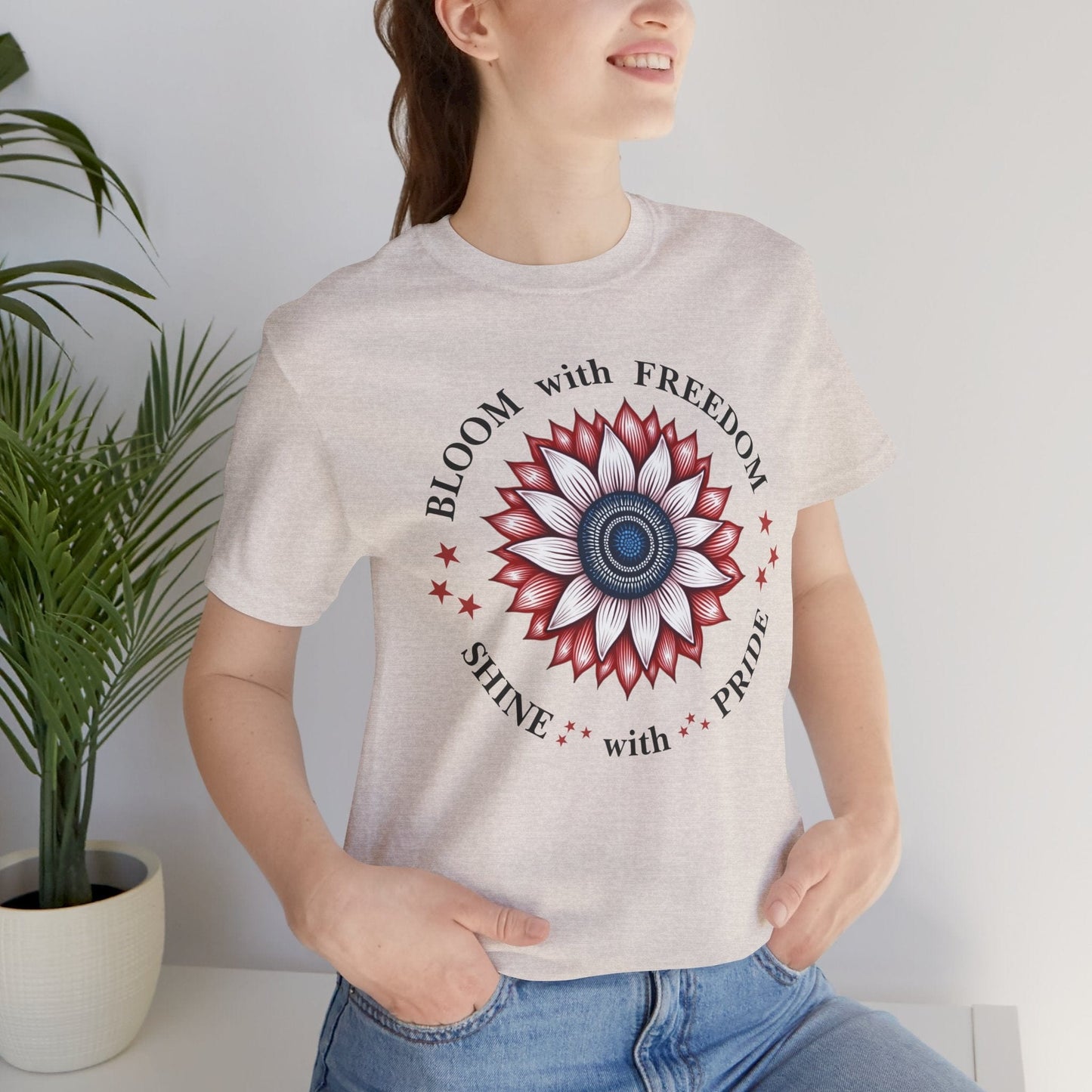 "Bloom with Freedom, Shine with Pride" T-Shirt | Inspirational Design