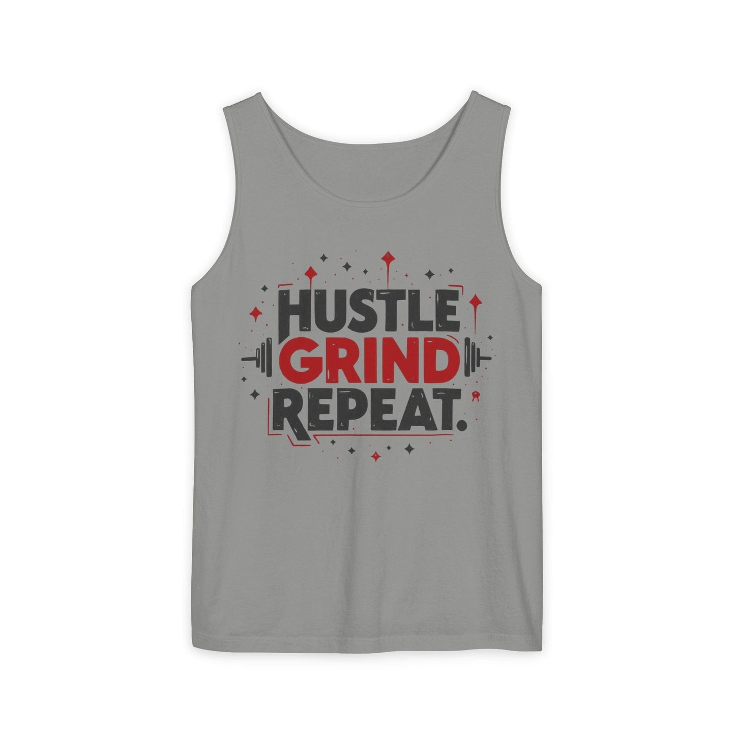 Tank Top with Hustle, Grind and Repeat Design