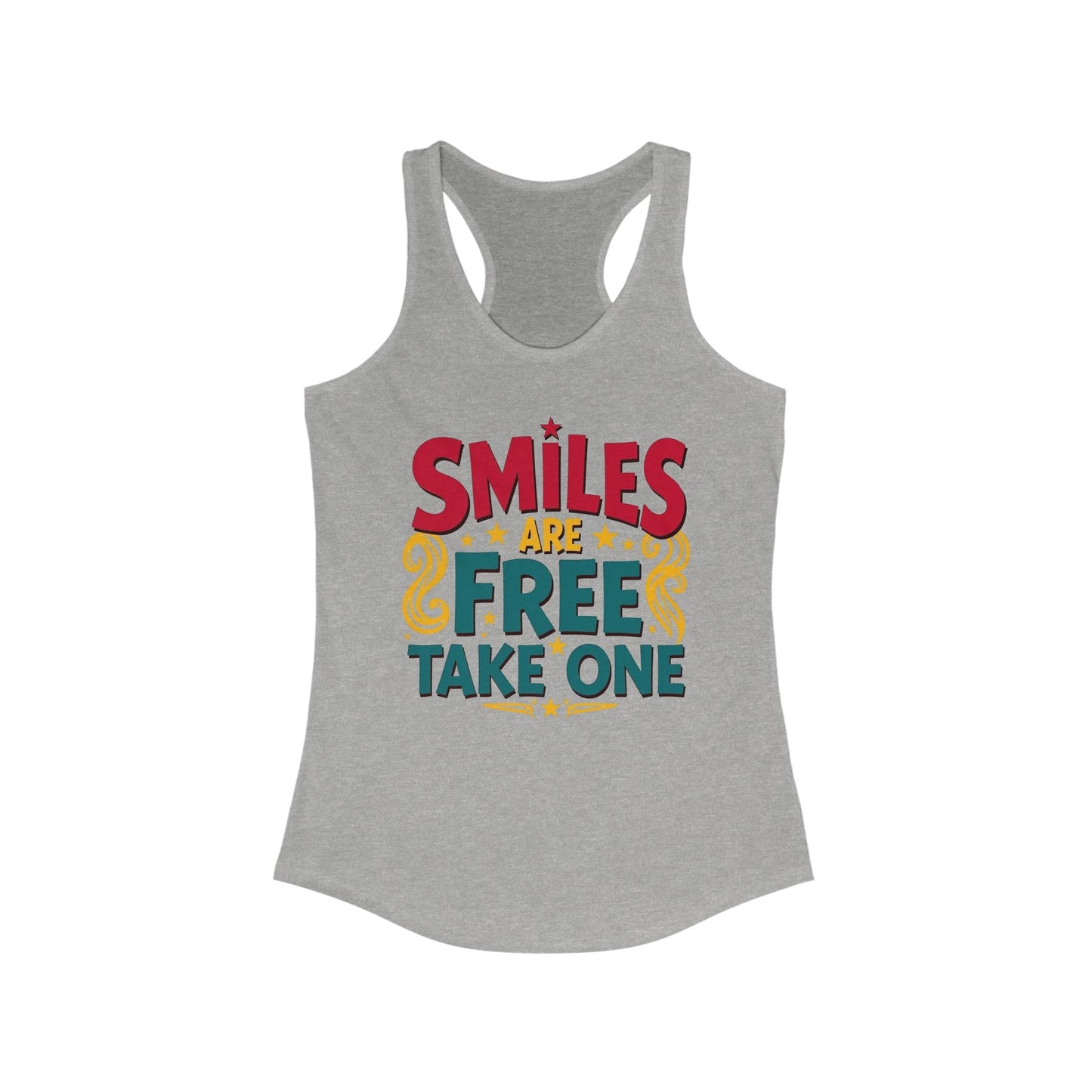 Smiles Are Free Racerback Tank | Retro Design | Fun & Comfortable