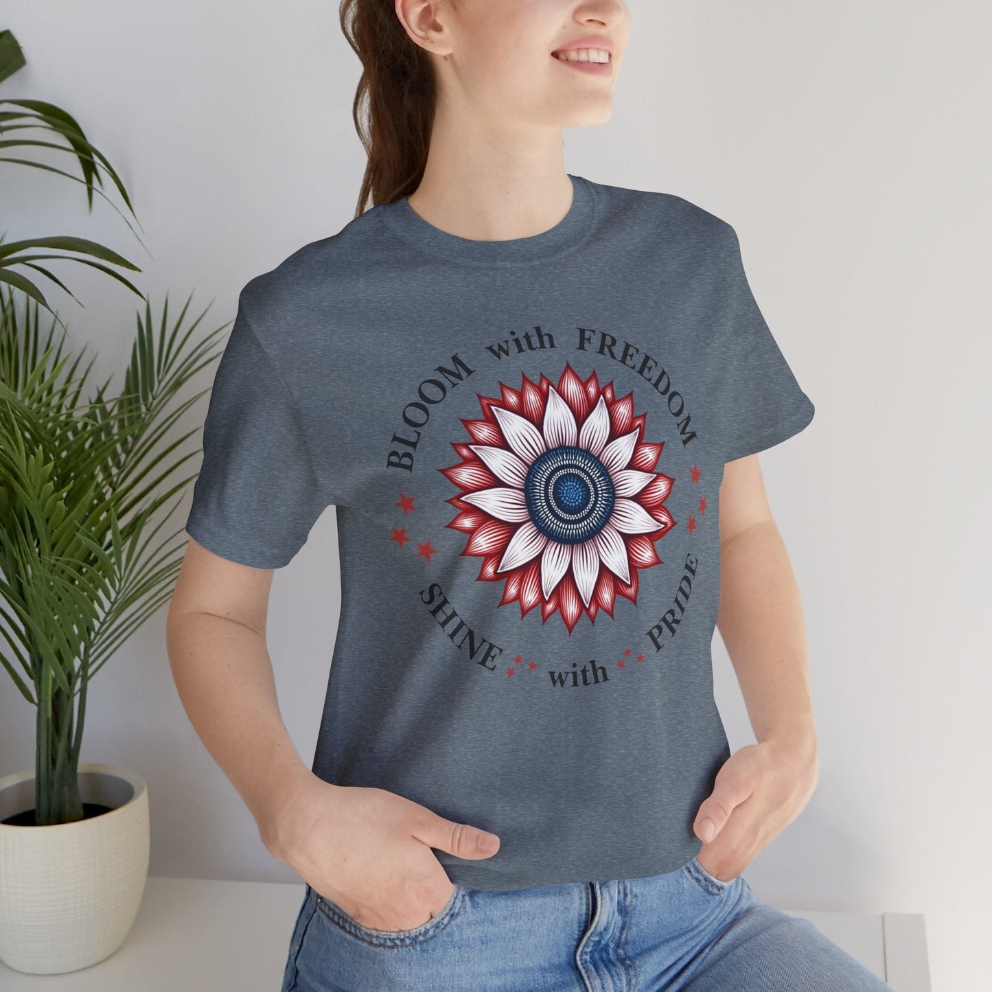 "Bloom with Freedom, Shine with Pride" T-Shirt | Inspirational Design